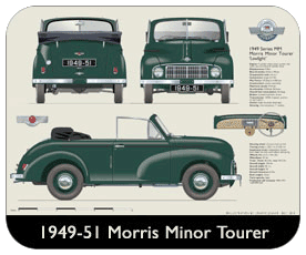 Morris Minor Tourer Series MM 1949-51 Place Mat, Small